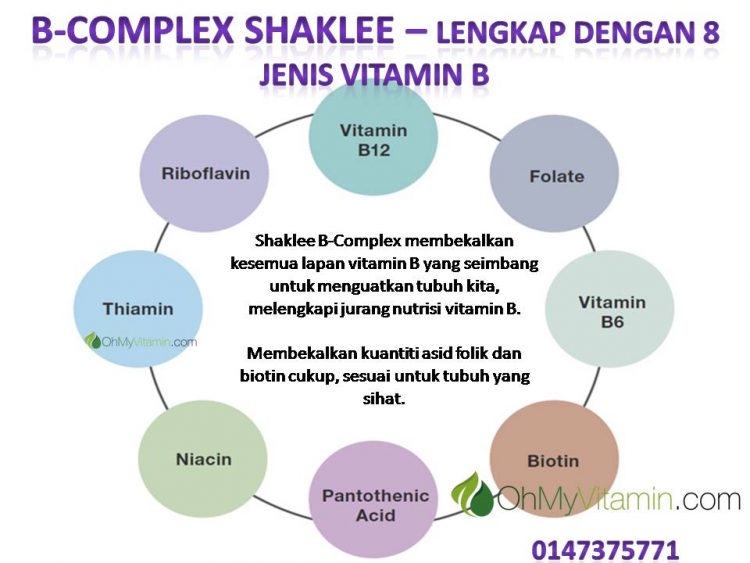 8 jenis vitamin B yang ada dalam B-Complex Shaklee
