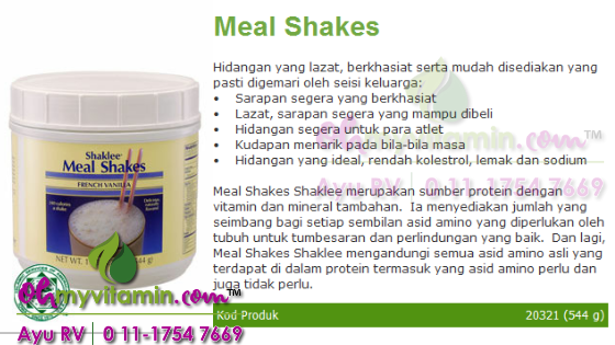 MEAL SHAKES SHAKLEE